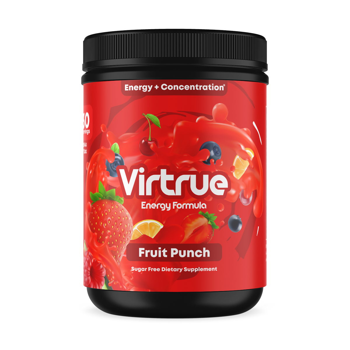 Fruit Punch Pre-Workout Energy Powder + Focus Boost & Hydration | Sugar Free