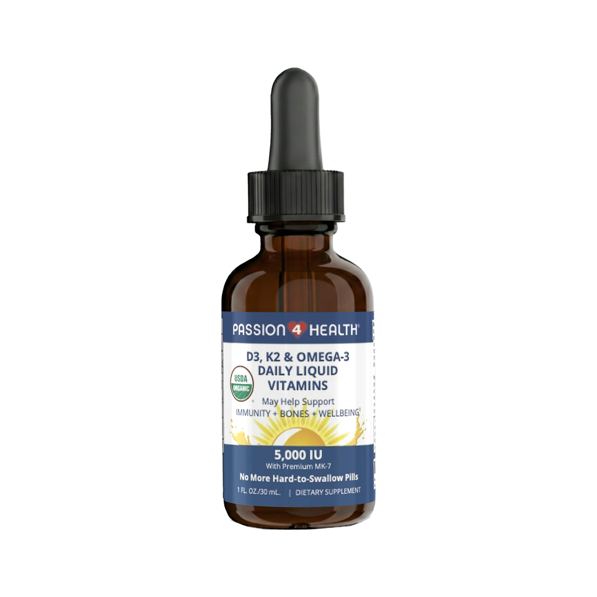 D3, K2 & Omega-3 Daily Liquid Vitamins